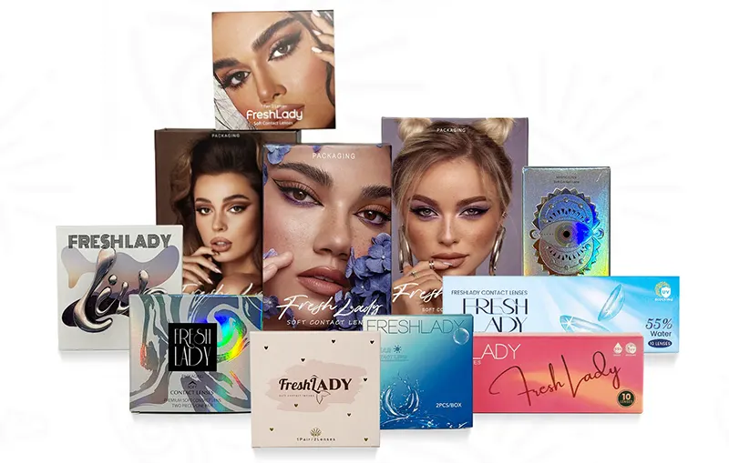 Custom private label packaging options for daily disposable colored contacts